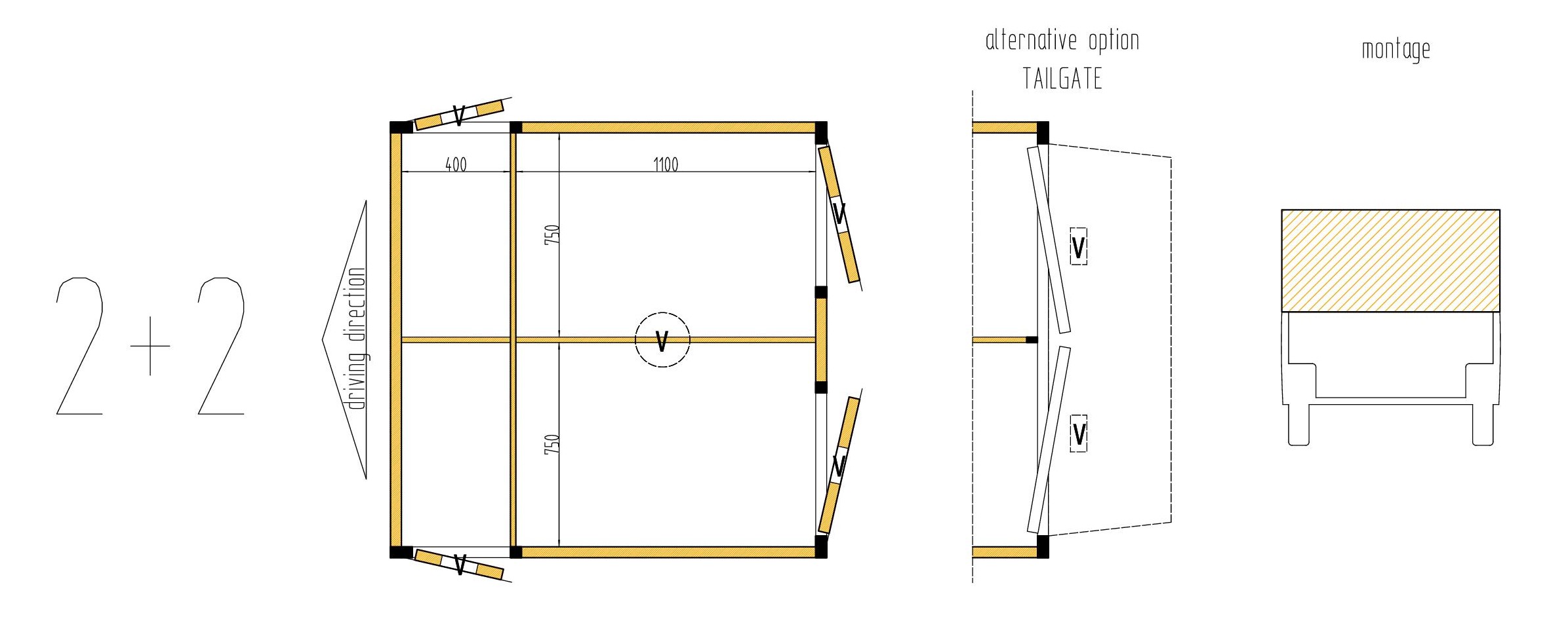 hundkåpa med två rejäla lastfack